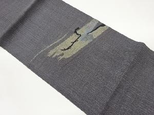 すくい織抽象枝葉模様織出し夏用名古屋帯